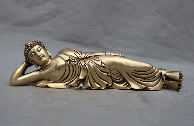 

wedding decoration Tibet buddhism Fane brass Sleep sakyamuni Shakyamuni Tathagata buddha statue