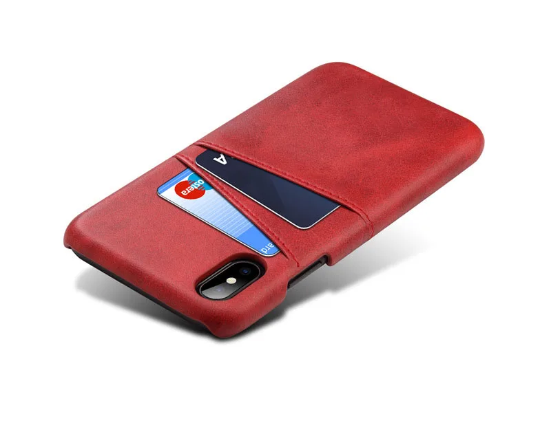 For iPhone X XS Max XR Credit Card Case Vintage PU Leather Wallet Case for iPhone 7 8 6 6S Plus Card Slots Hard Cover Fundas