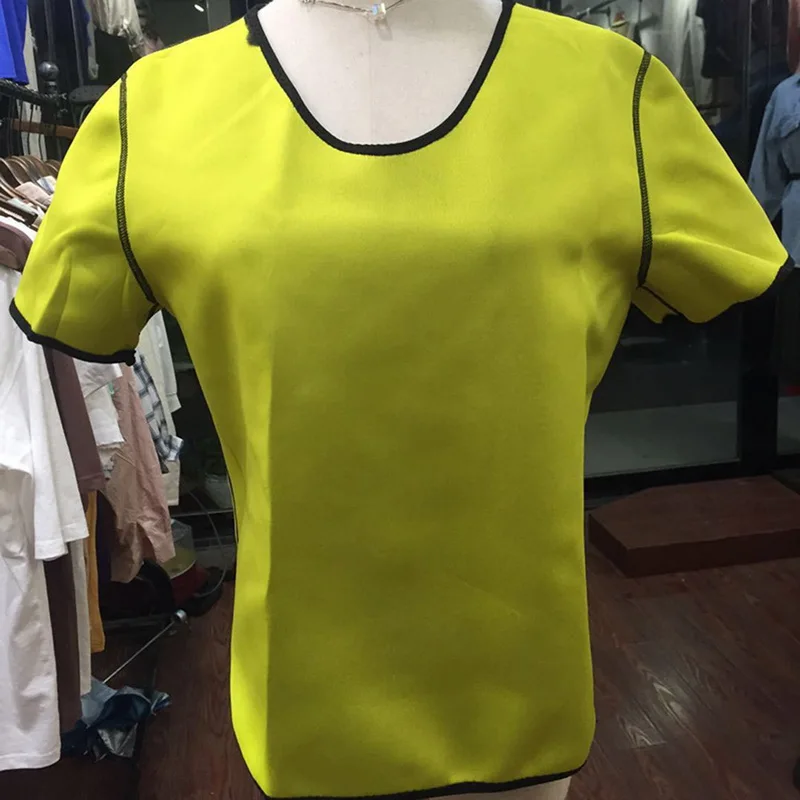 2019 الغوص المواد بدلة تنحيف مشد اللياقة البدنية تي شيرت 1 Pc الرجال النساء قصيرة الأكمام المطاط الاجسام الجري قميص رياضي