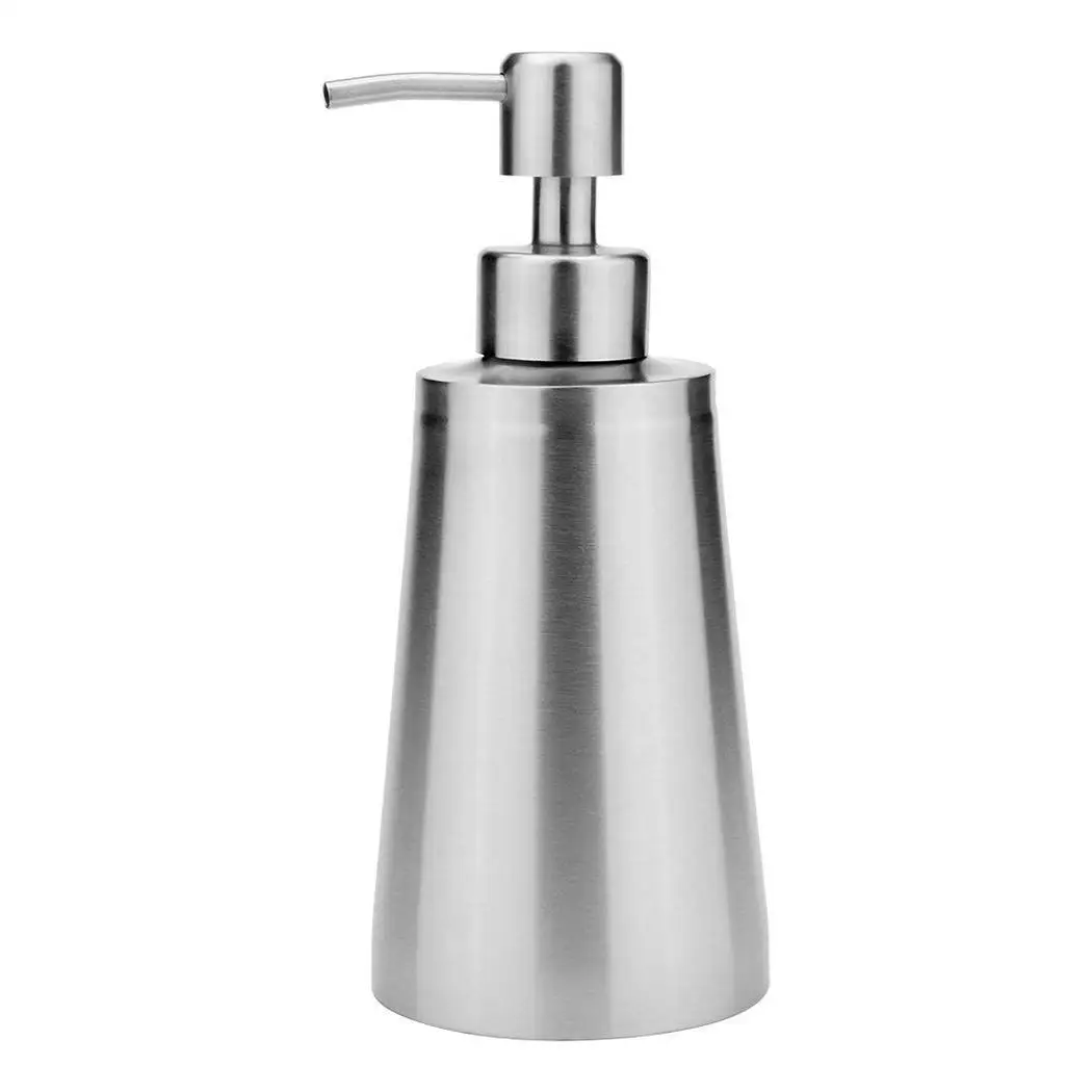 

Kitchen Bathroom Stainless Steel Liquid Soap Lotion Silver Dispenser 350ml Bottle Liquid Soap Dispenser