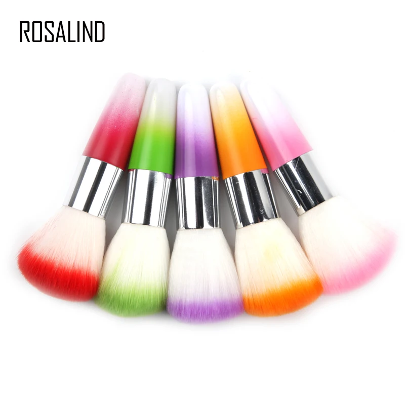 Цветные инструменты для ногтей ROSALIND, щетка для удаления пыли, порошок для акриловых ногтей, щетка для чистки ногтей