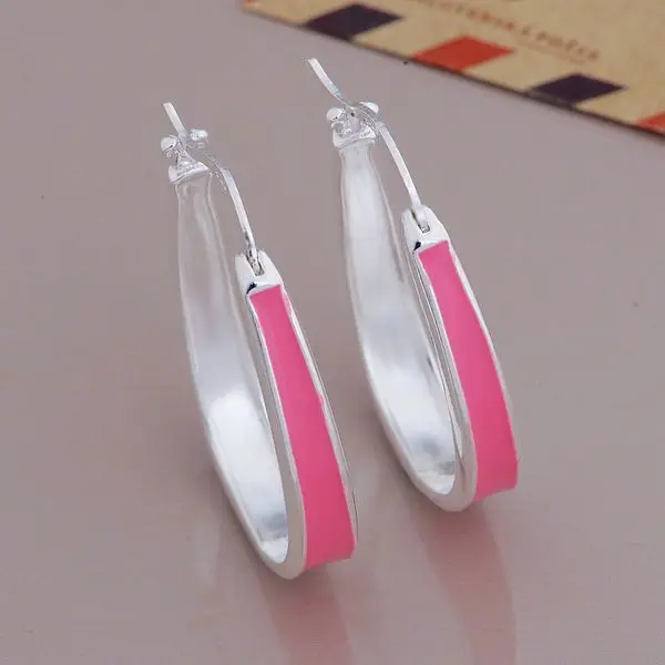 

AE642 Trendy wholesale silver earrings , 925 silver fashion jewelry , amazing pink /bzgakqna bztakraa
