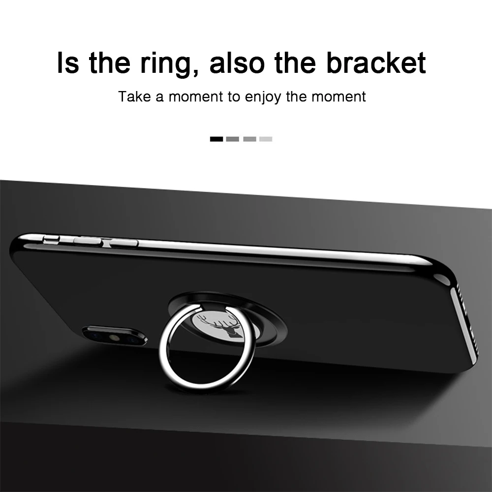 Smart Cell Phone Ring Bracket For iPhone XR XS MAX Xiaomi Samsung Magnetic Car Mount Stand Elk Pattern Cell Phone Holder Ring