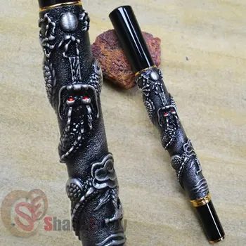 

ROLLER BALL PEN JINHAO 41 GREY WITH DRAGON EMBOSSMENT CRYSTAL