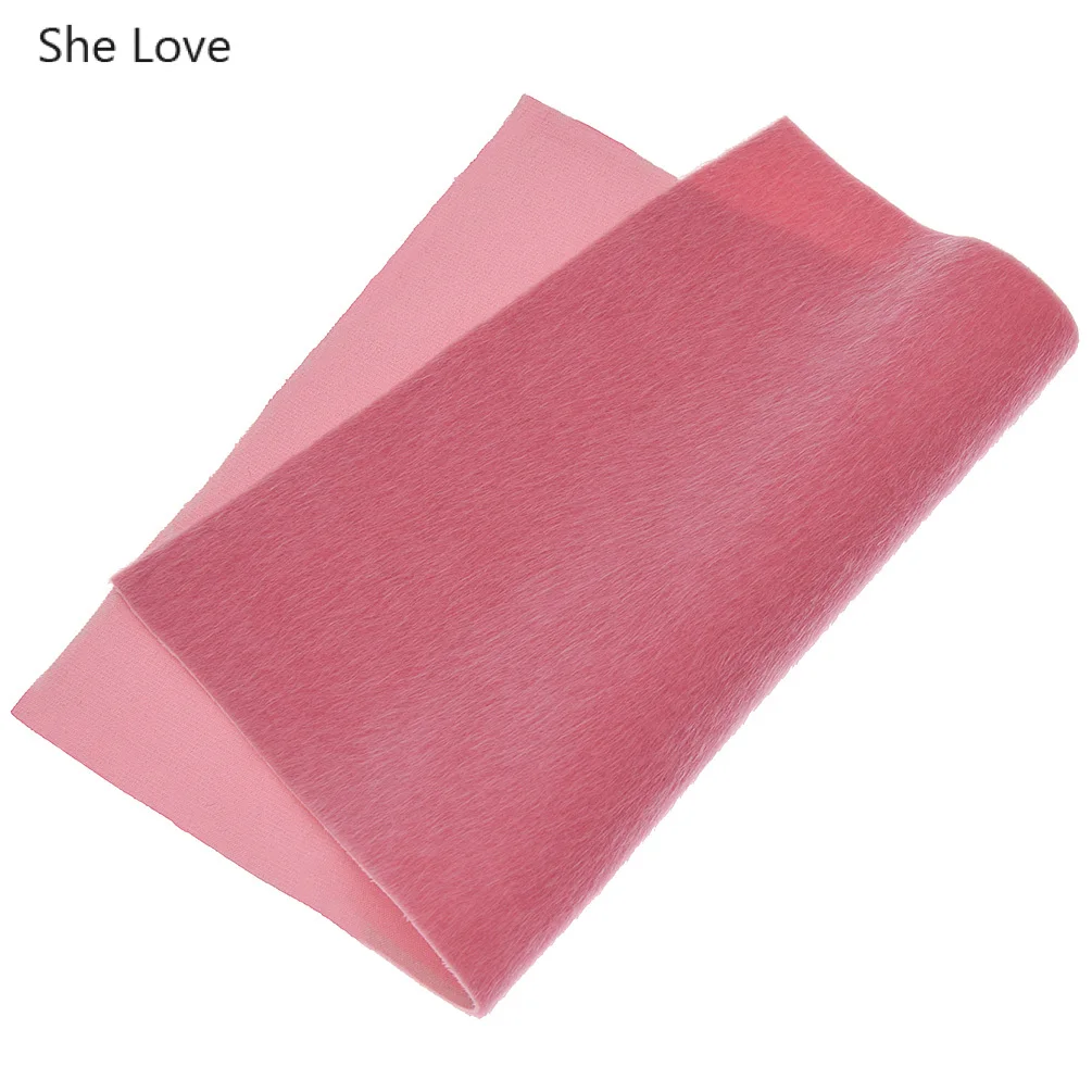 Pink She Love 1 ярд имитация меха кожа ткань для бантов сумки Мягкая Флокированная Кожа Diy Швейные материалы - Цвет: Pink