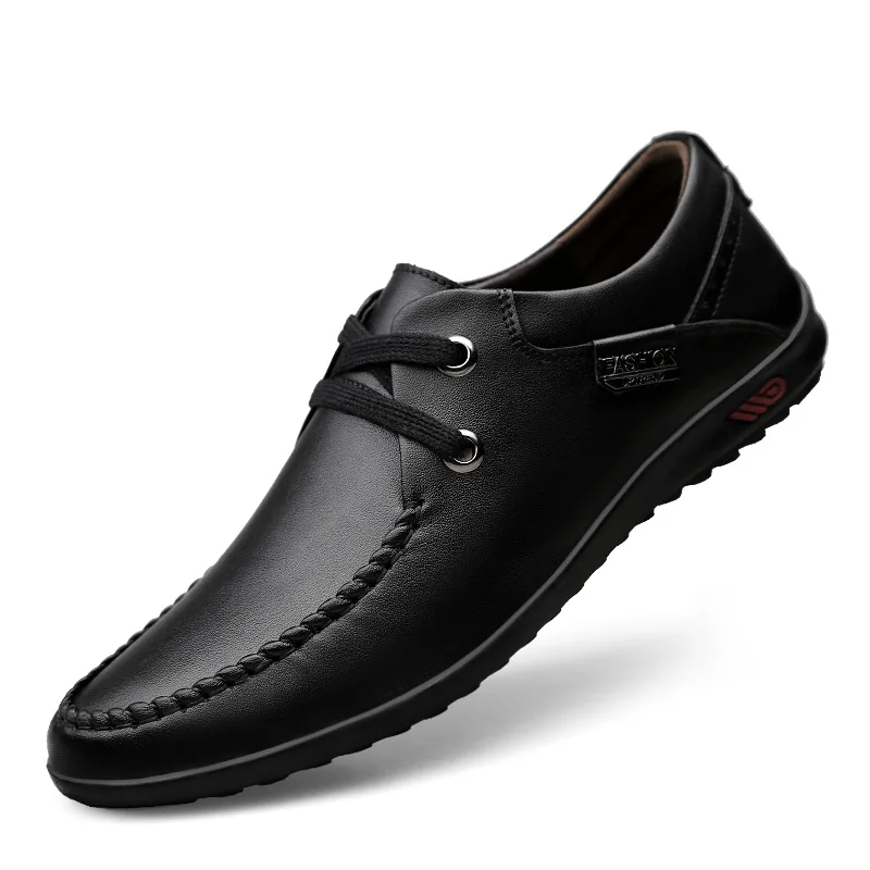 

2018 New Handmade Men Casual Shoes Quality Male Genuine Leather Flats Shoes Moccasins Lace Up Man Fashion Boat Sneaker Plus Size