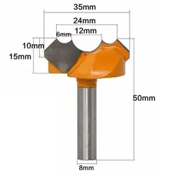 8 мм Прочный деревообрабатывающий резак карбидный хвостовик металлический круглый над краем формируя маршрутизатор бит
