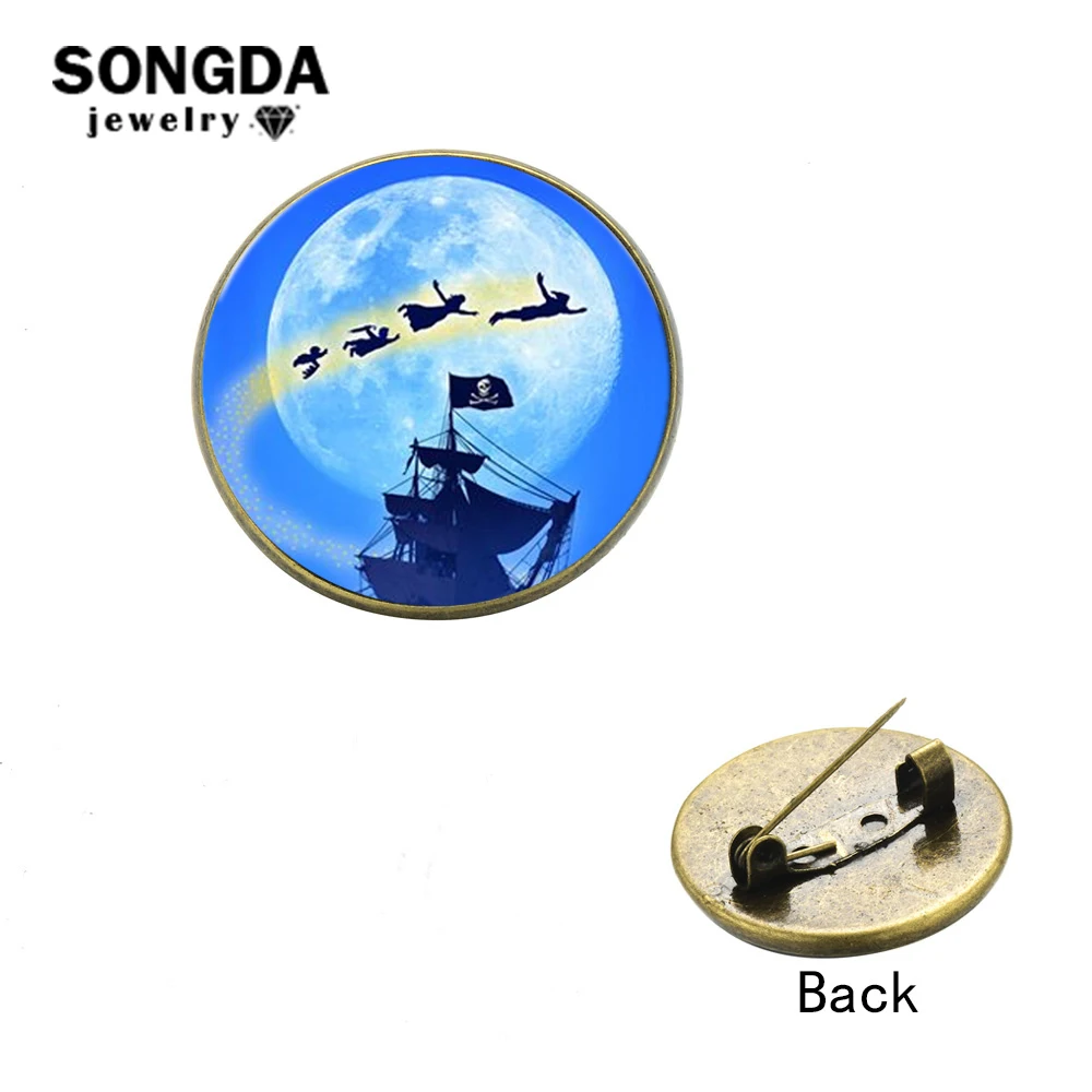 

SONGDA Classic Fairy Tale Peter Pan Fantasy Island Clothing Brooch Pins Cartoon Badge Pins Button Fashion Accessory Kids Jewelry