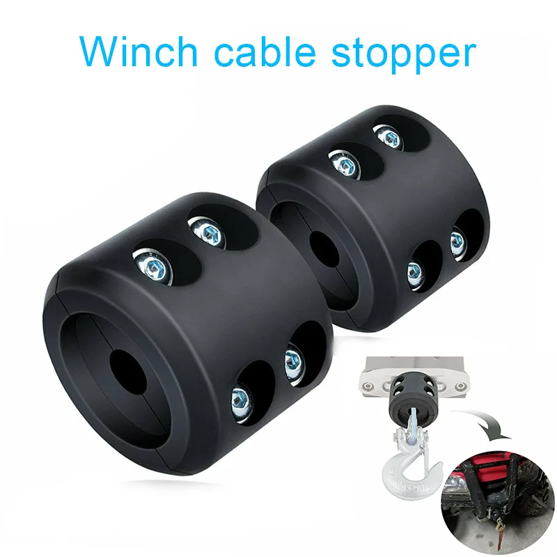 

2 Pcs Winch Cable Stopper Rubber Line Stop Hook Saver with Allen Wrench for ATV UTV Winches WWO66