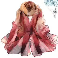 2019 Новая мода весна/Лето Женский цветочный принт пляжный шелковый шарф шали женские длинные обертывания пляжный солнцезащитный хиджаб 40