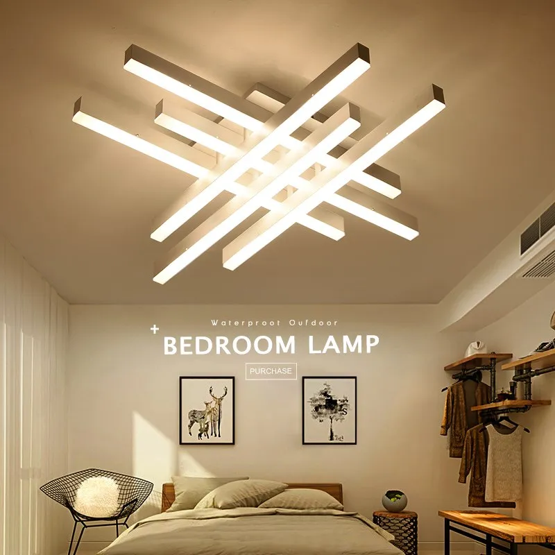 

2/3/4 Head Finished Chandeliers LED Modern Ceiling Chandelier Lights For Living Room Acrylic Indoor Lighting
