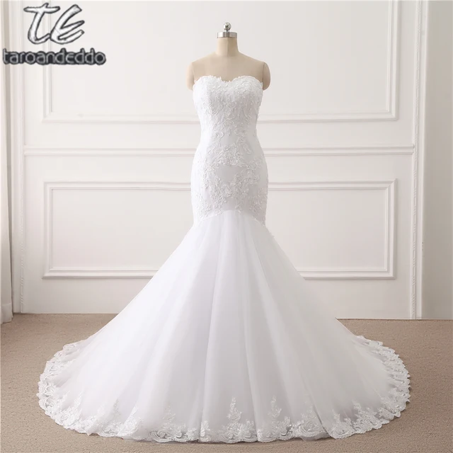 Sweetheart Sheer Bodice Lique Lace Mermaid Wedding Dress High Sweetheart Sheer Bodice Lique Lace Mermaid Wedding Dress High Quality Bridal Reals Vestido De Noiva