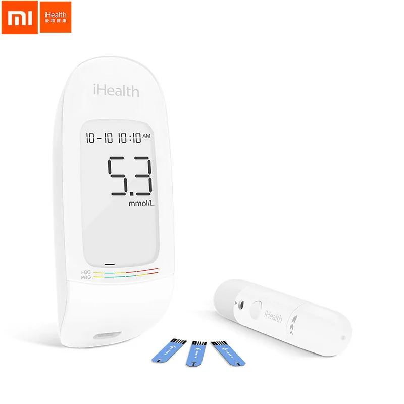 

Xiaomi IHealth Blood Glucose Meter With Test Strips Lancets Compact Portable 5 Gears LCD Digital backlight Memory Storage