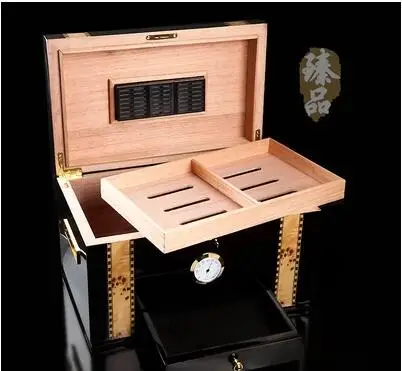 В Россию Роскошная сырая Снежная древесина Высокая емкость Коробка Для Хранения Сигар деревянная коробка для Хранения Сигар organizador Мужская Подарочная коробка XJH015