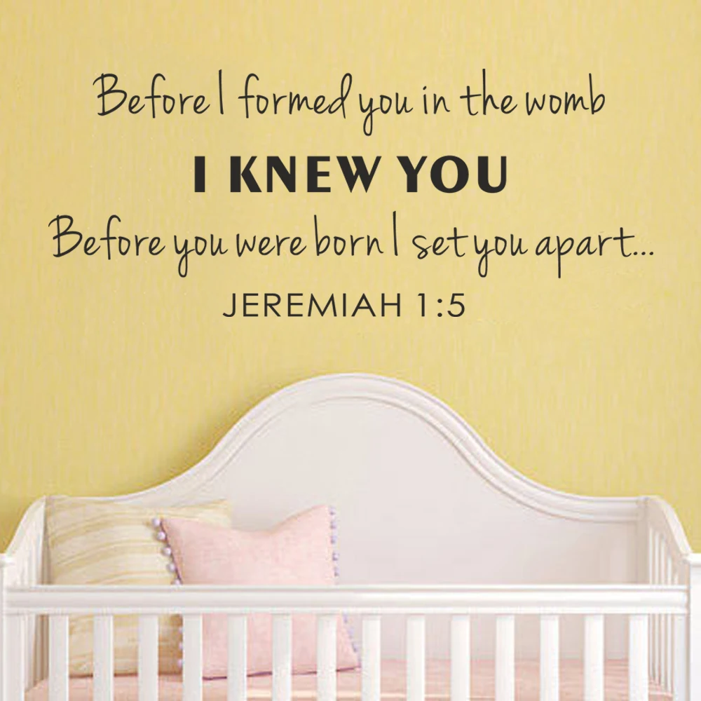 Wall Decal Before I formed you in the womb... Jeremiah 15 Bible Verse