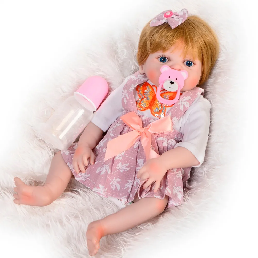 

Full Silicone Body Lifelike Reborn Dolls Realistic Newborn Baby Girl Doll For Children Birthday Christmas Gift Bath Toy