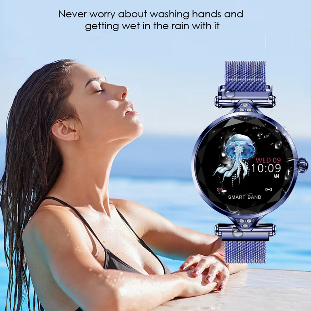 Стильные женские Смарт-часы, напоминание о менструации, непрерывный трекер сердечного ритма, монитор сна, браслет, водонепроницаемый плавательный браслет