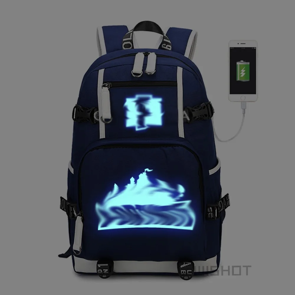 WISHOT Dab Backpack Shoulder travel School Bag for teenagers Casual USB Charging Laptop Luminous Bags