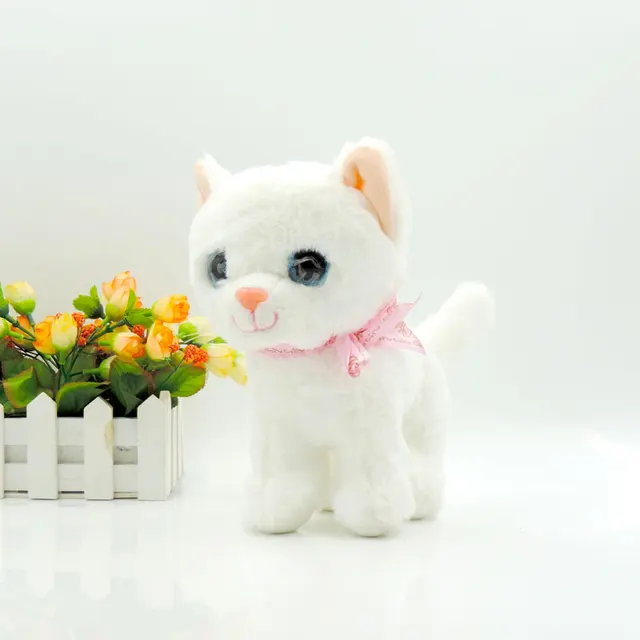 20cm Kawaii Big Eyes Cat Plush Toy Stuffed Simulation Animals Kitten