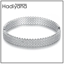 Браслеты HADIYANA, модные дизайнерские браслеты для женщин, простые элегантные женские вечерние ювелирные изделия с кубическим цирконием, SZ064