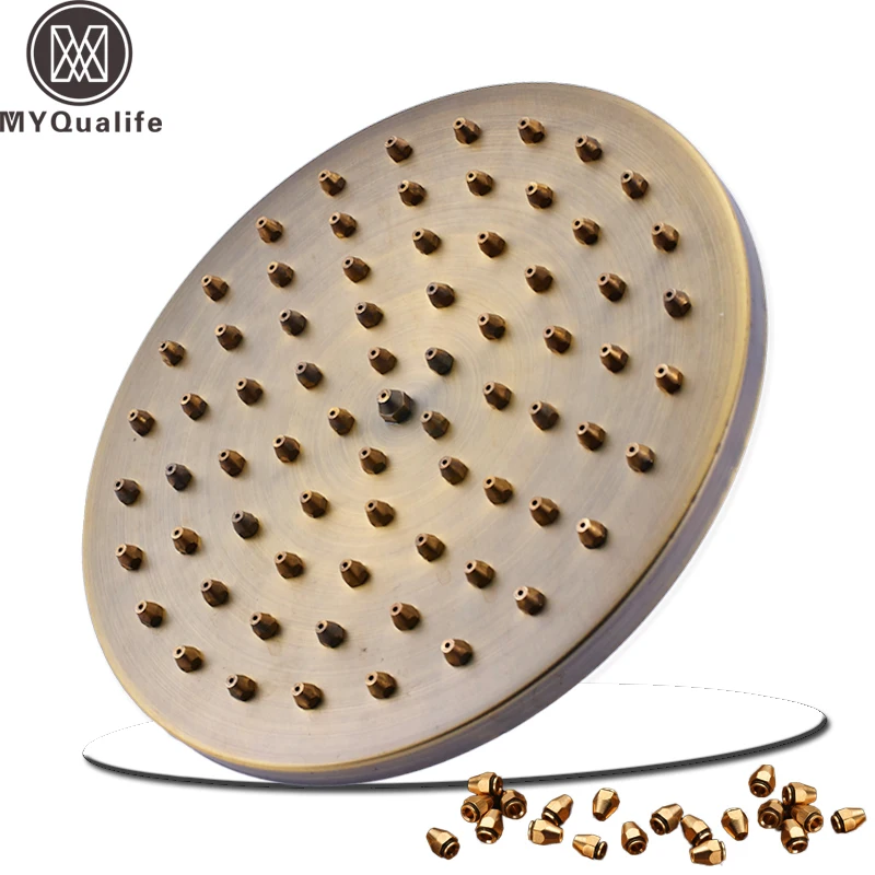 Antique Brass Shower Head Round Shape 20cm Showerhead Brass Rainfall Bathroom Showerhead for Shower Faucet Set Antique Brass Shower Head Round Shape 20cm Showerhead Brass Rainfall Bathroom Showerhead for Shower Faucet Set