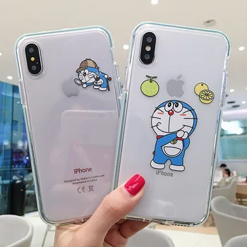 

Transparent Ultra Thin Doraemon Case For iPhone 8 8plus 7 7Plus Phone Cases Clear For iphone 6 s 6s Plus X XR XS Max Cases Funda