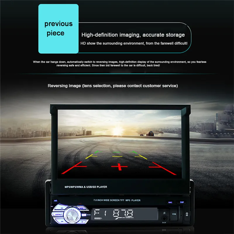  9601 1Din 7 ''HD display digitale Schermo A Scomparsa Auto mp4 mp5 Player trasmettitore FM Stereo C