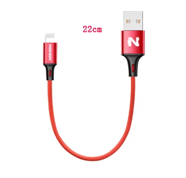 NOHON 2 в 1 USB кабель Micro 8Pin USB быстрая зарядка кабели для iPhone 8X7 6 6S Plus iPad iPod samsung Nokia нейлоновый провод - Цвет: 22cm Red