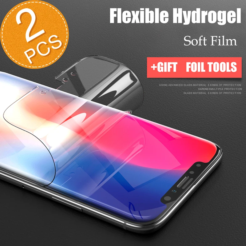 

Too 2PCS Soft Hydrogel Screen Protector For iPhone X 7 8 Front Film 3D Soft Full Curved Screen Protector Film For iPhoneX 6 7 8