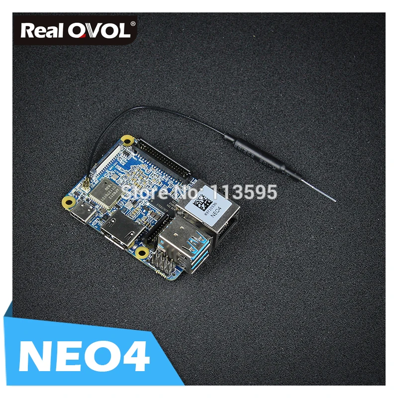 RealQvol FriendlyARM NanoPi NEO4 1 ГБ DDR3 Rockchip RK3399 встроенному Wi-Fi/BTmodule поддерживает Android Ubuntu Desktop/CORE/с Lubuntu