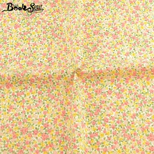 Booksew хлопок саржа метр текстильная ткань цветы дизайн печатный желтый шитье плотная ткань DIY Tela лоскутное Tecido