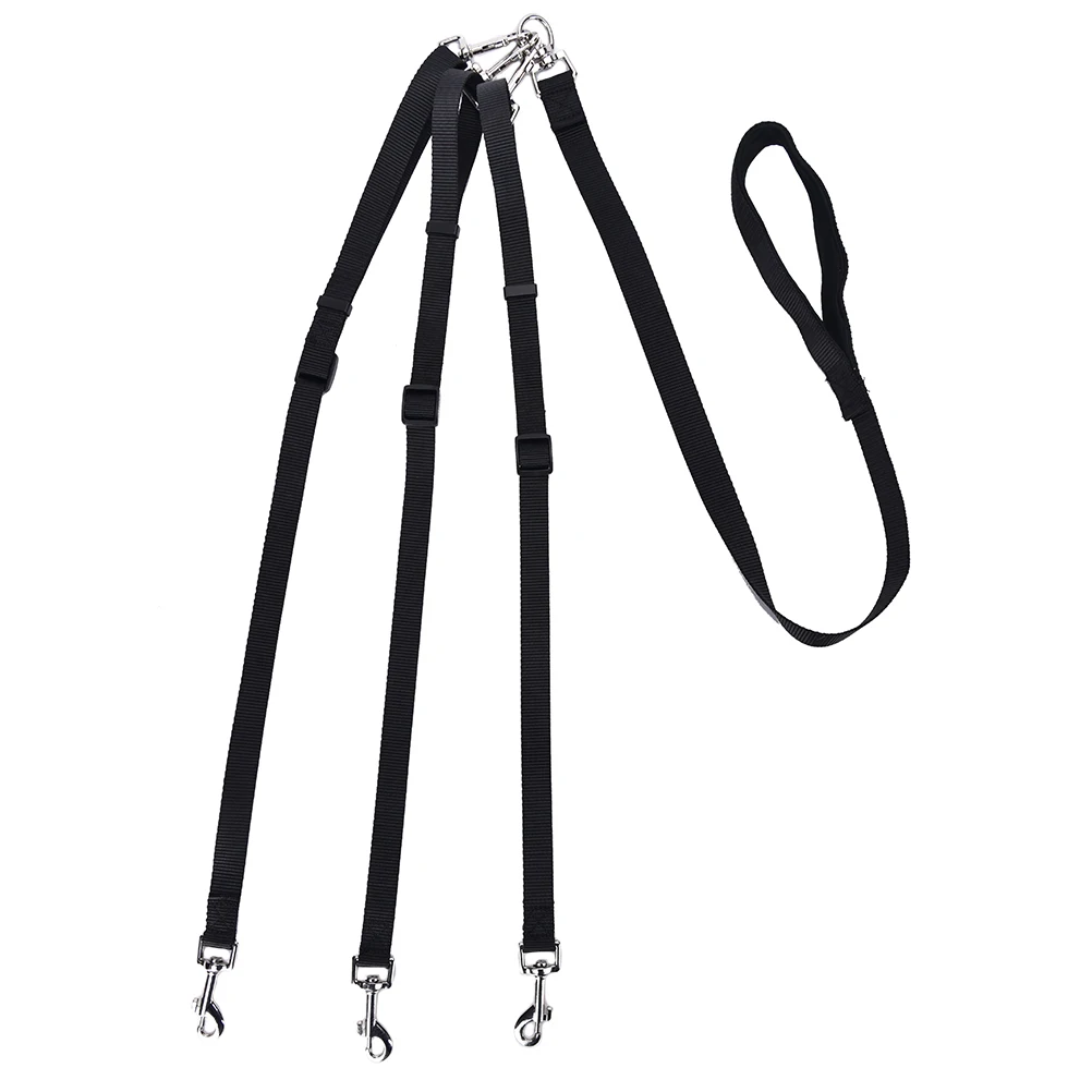 3 in 1 Dog Leash Coupler Triple Heavy Duty Adjustable Detachable Dog