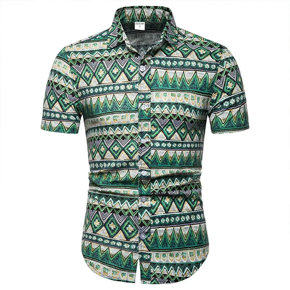 Yfashion/летние модные мужские рубашки с цветочным узором и коротким рукавом мужская