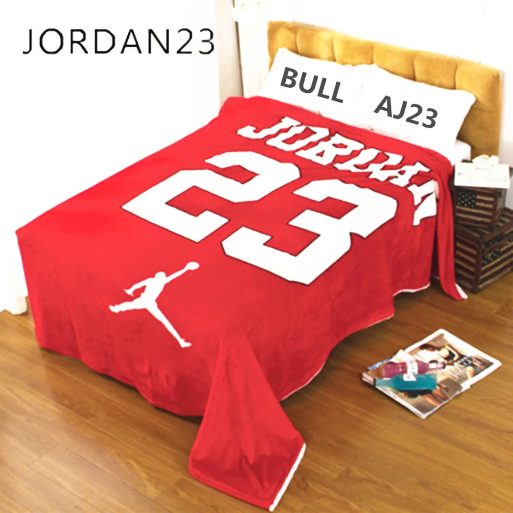 High quality Soft Velvet Law Levin Fabric Blanket NBA Jordan Number 23 Felts Tapestry Throw