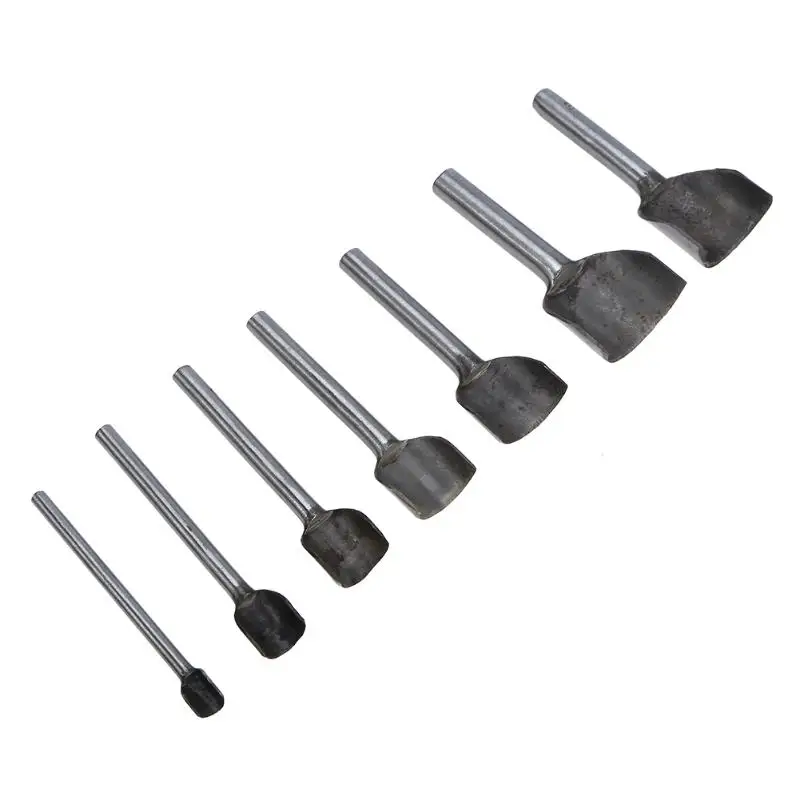 

7pcs/set 10-40mm Leather Punching Tool Half-Round Cutter Punch Strap Tools DIY Craft Belt Wallet Edge Trimming Leather Punch