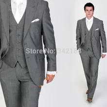 /темно-серый Свадебный костюм смокинги/Женихи мужские свадебные костюмы/костюмы Жениха/Лучший мужской костюм clo