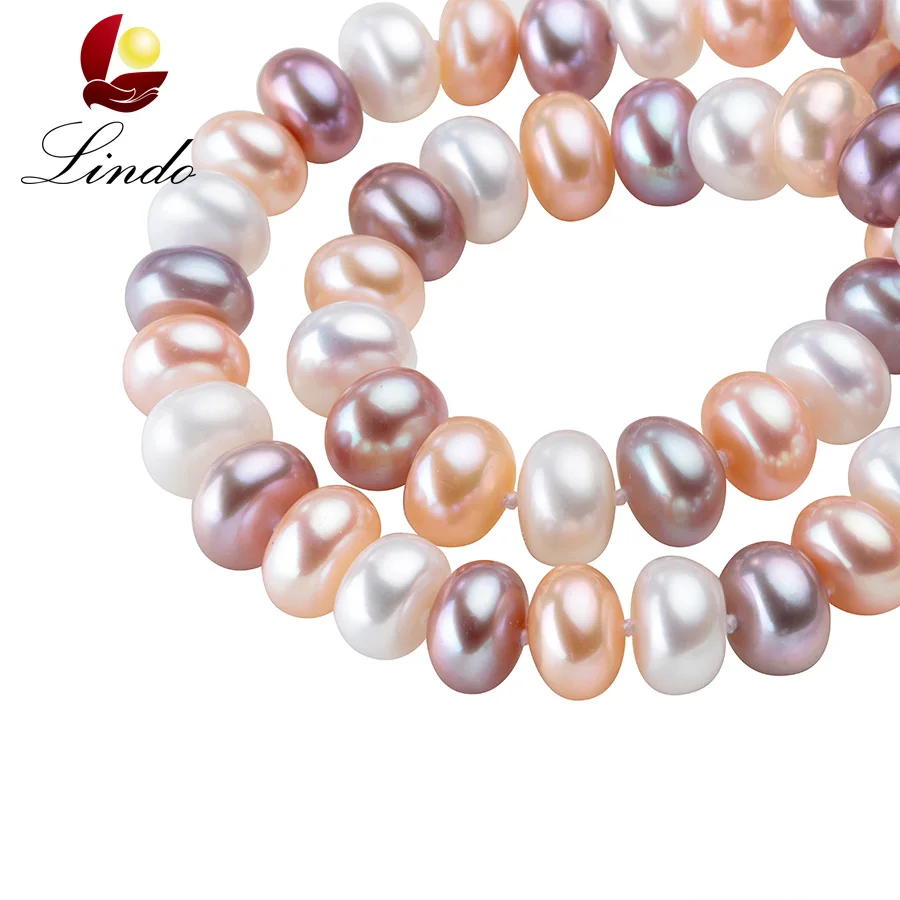 

43/45/50/60/80cm Long Necklace For Women Classic 8-9MM Big Size Natural Pearl Choker Necklace multi color pearl necklace