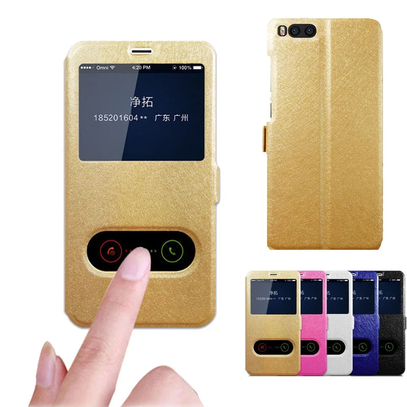 

PU Leather Flip Case on for Xiaomi 8 Lite Mi8 SE 5S Plus 5X A1 6X A2 Max 2 Mix 2 2s Note Redmi S2 Y2 3 pro 3S 4 4A Window Cover