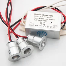 9 шт 1 Вт DC12V IP65 светодиодный потолочный светильник с Питание 15 мм Светодиодная лампа Spot Наружное освещение стола Ванная комната для туалетного столика и зеркала для лампы