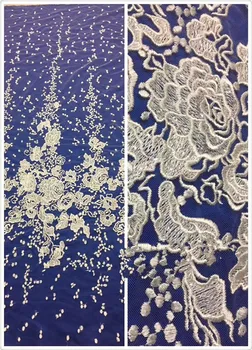 

super Quality African embroidered Lace Fabric Nigerian Wedding Lace Materials Net Lace Fabric Z-han5717 for wedding dress