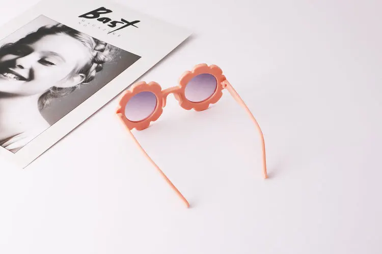 Новые круглые солнцезащитные очки с цветами UV400 для мальчиков и девочек, милые детские солнцезащитные очки N554