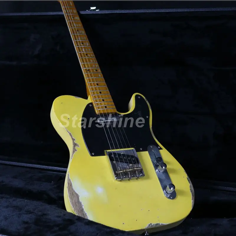 

Heavy Relic TL Elctric Guitar X8-15 Aged Hardware Brass Saddles Vintage Tuner Nitrolacquer Finish