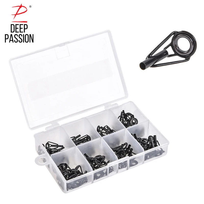 DEEP PASSION 80Pcs Guide Ring Set for Fishing Rod Stainless Steel Fishing Accessories Ceramic