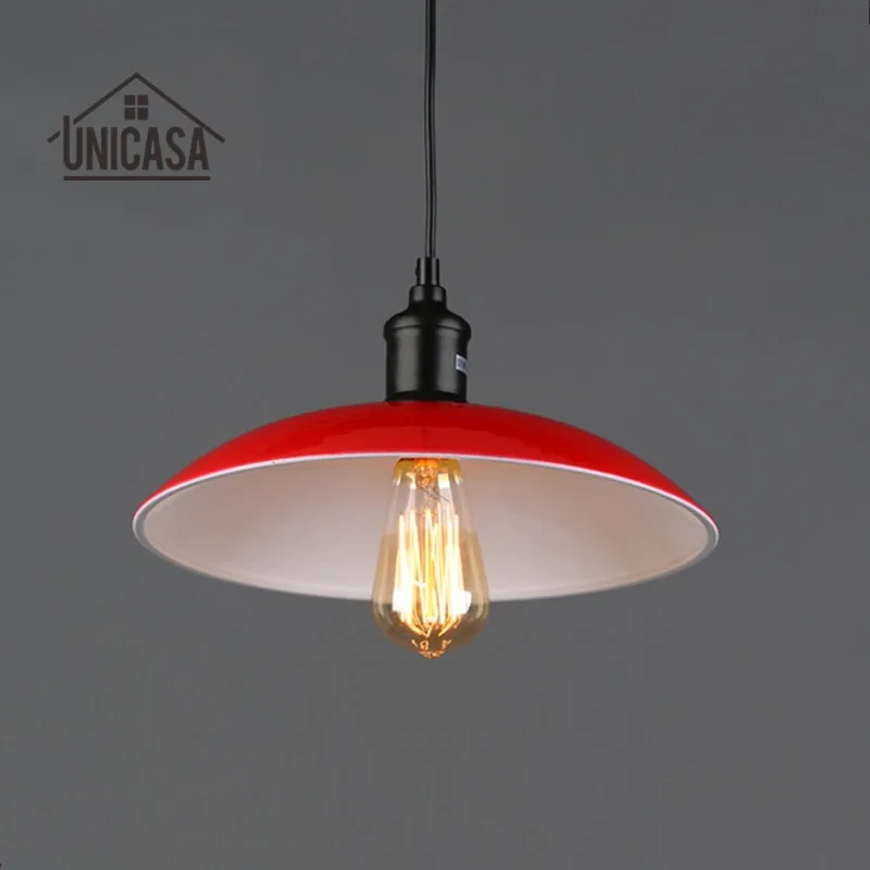 Us 60 53 Modern Pendant Lights Red Shade Fixture Wrought Iron Lighting Kitchen Island Bar Office Hotel Antique Mini Pendant Ceiling Lamp In Pendant