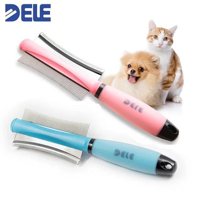 

DELE Pet Grooming Brush Tool Dogs Cats ,Tangles And Matted Hair Cutter Rake Remover Comb Grooms Tools