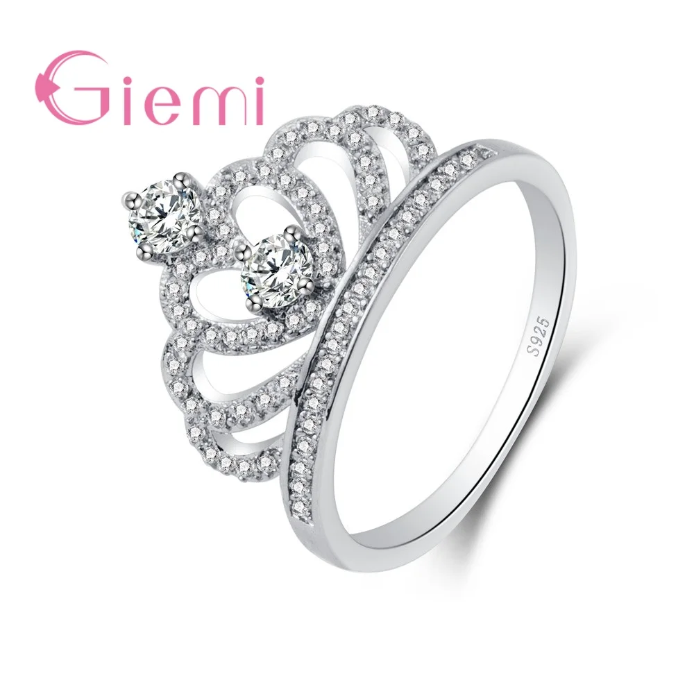 Trendy Crown Rings For Women Bridal Wedding Engagement 925 Sterling Silver Cubic Zirconia Factory Price Big Promotions | Украшения и