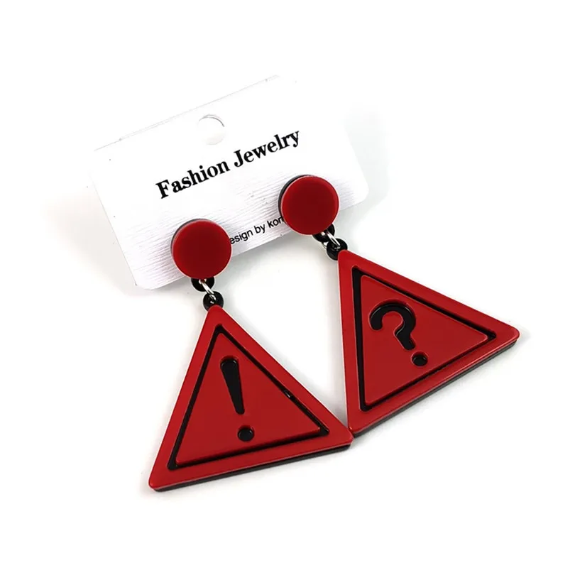 2019 New Fashion Women Symbol Exaggerated Sexy Earrings Exclamation Mark Question Mark Acrylic Earrings Wholesale #3E22 (3)