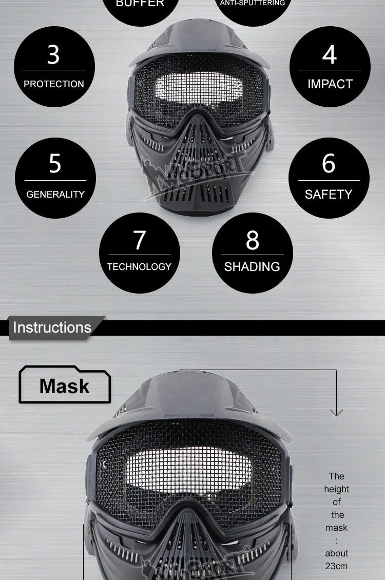 CS съемки для охоты для пейнтбола аксессуары маски, призрак тактический Открытый военный оптический охотничий прицел затенение защита