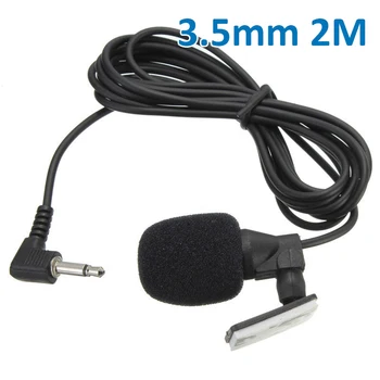 

3.5mm Jack 2m Microphone Car Radio Stereo GPS Bluetooth Enabled Audio DVD External Microphone 32dB 2M/78.7inch cable
