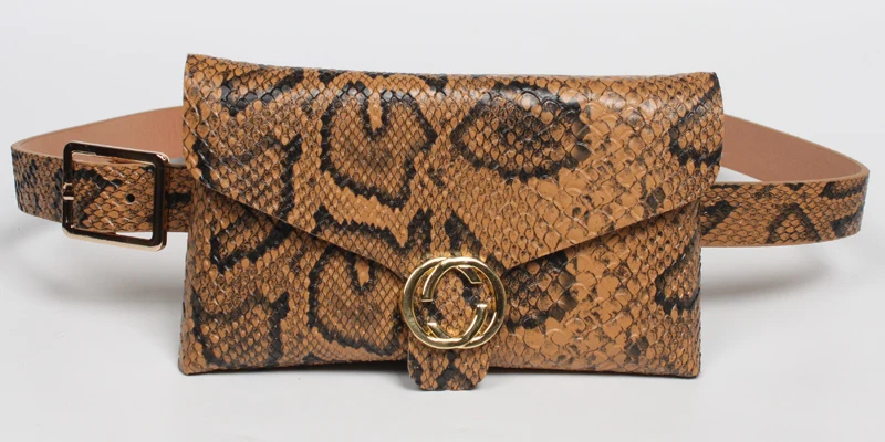 

2019 Fashion Snakeskin Waist Pack Belt Bag Women Waist Bags Fanny Pack Chest Bag Pu Leather Pouch Phone Bag Female Bolsa